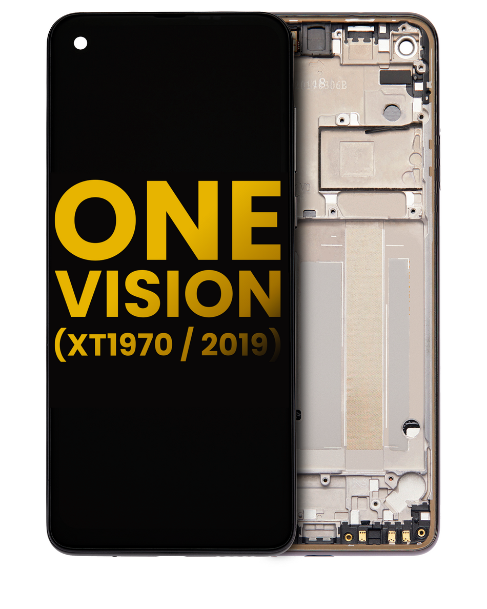 LCD Assembly With Frame Compatible For Motorola One Vision (XT1970 / 2019) (Refurbished) (Bronze Gradient)