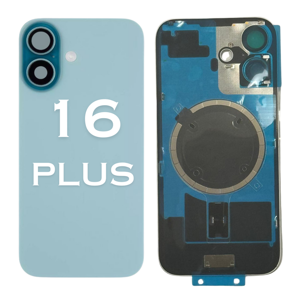 Back Glass With Steel Plate And Magnet For iPhone 16 Plus- TEAL