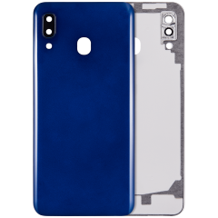 Back cover Glass With Camera Lens For Samsung Galaxy A20 (A205 / 2019) (Aftermarket Plus) (Blue)