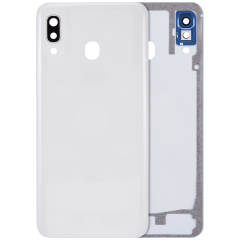 Back cover Glass With Camera Lens For Samsung Galaxy A30 (A305 / 2019) (Aftermarket Plus) (White)