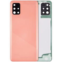 Back cover Glass With Camera Lens For Samsung Galaxy A51 4G (A515 / 2019) (Aftermarket Plus) (Prism Crush Pink)