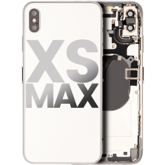 Back Housing W/ Small Components Pre-Installed For iPhone XS Max (Used OEM Pull: Grade B) (Silver)