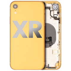 Back Housing W/ Small Components Pre-Installed For iPhone XR (Used OEM Pull: Grade A) (Yellow)
