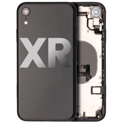 Back Housing W/ Small Components Pre-Installed For iPhone XR (Used OEM Pull: Grade B) (Black)