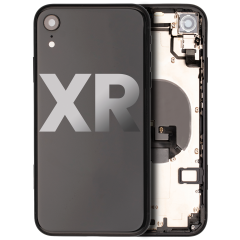 Back Housing W/ Small Components Pre-Installed For iPhone XR (Used OEM Pull: Grade C) (Black)