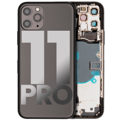 Back Housing W/ Small Components Pre-Installed For iPhone 11 Pro (Used OEM Pull: Grade B) (Matte Space Gray)