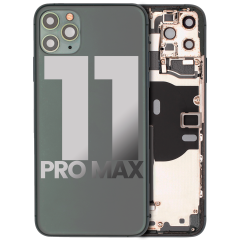 Back Housing W/ Small Components Pre-Installed For iPhone 11 Pro Max (Used OEM Pull: Grade A) (Midnight Green)