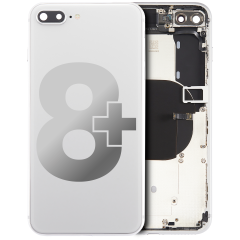 Back Housing W/ Small Components Pre-Installed For iPhone 8 Plus (Used OEM Pull: Grade A) (Silver)
