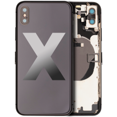 Back Housing W/ Small Components Pre-Installed For iPhone X (Used OEM Pull: Grade A) (Space Gray)