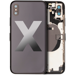 Back Housing W/ Small Components Pre-Installed For iPhone X (Used OEM Pull: Grade B) (Space Gray)