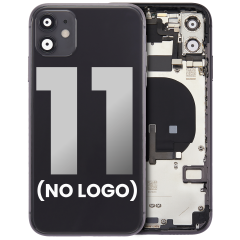 Back Housing W/ Small Components Pre-Installed For iPhone 11 (No Logo) (Aftermarket Plus) (Black)
