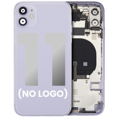 Back Housing W/ Small Components Pre-Installed For iPhone 11 (No Logo) (Aftermarket Plus) (Purple)