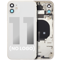 Back Housing W/ Small Components Pre-Installed For iPhone 11 (No Logo) (Aftermarket Plus) (White)