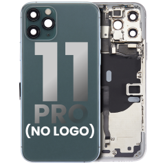 Back Housing W/ Small Components Pre-Installed For iPhone 11 Pro (No Logo) (Aftermarket Plus) (Midnight Green)