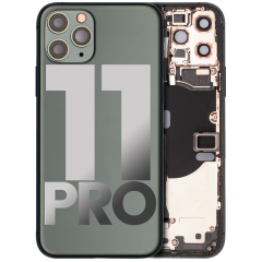 Back Housing W/ Small Components Pre-Installed For iPhone 11 Pro (Used OEM Pull: Grade B) (Midnight Green)