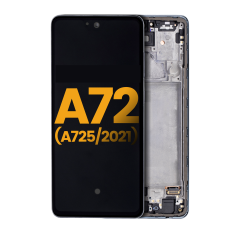 OLED Assembly With Frame For Samsung A72 (A725 / 2021) (Refurbished) (Awesome Black)