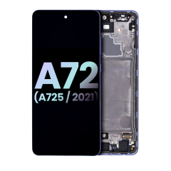 OLED Assembly With Frame For Samsung Galaxy A72 (A725 / 2021) (Service Pack) (Awesome Violet)