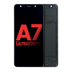 OLED Assembly With Frame For Samsung Galaxy A7 (A750 / 2018) (Aftermarket Plus) (Black)