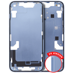 Mid-Frame Housing  W/ Small Parts For iPhone 14 (US Version) (Used OEM Pull: Grade A) (Blue)