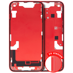 Mid-Frame Housing  W/ Small Parts For iPhone 14 (US Version) (Used OEM Pull: Grade A) (Red)