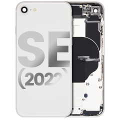 Back Housing W/ Small Components Pre-Installed For iPhone SE (2022) (Used OEM Pull: Grade B) (Starlight)