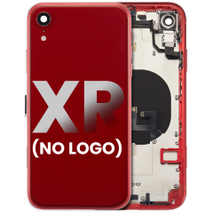 Back Housing W/ Small Components Pre-Installed For iPhone XR (No Logo) (Aftermarket Plus) (Red)