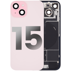 Back Glass w/ MagSafe Magnet & NFC & Flashlight Flex For iPhone 15 (Used OEM Pull: Grade A) (Pink)