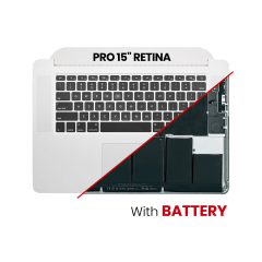 Top Case Assembly With Battery And Keyboard For MacBook Pro 15" A1398 (2015) (US Keyboard) (Used OEM Pull: Grade A)