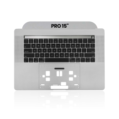 Top Case With Keyboard For MacBook Pro 15" A1990 (2018-2019) (US English) (Used OEM Pull: Grade B/C) (Silver)
