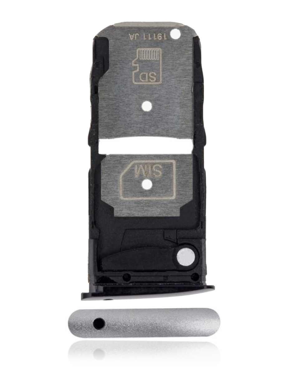 Single Sim Card Tray Compatible For Motorola Moto Z4 (XT1980 / 2019) (Frost White)