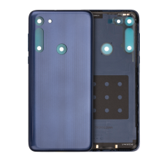 Back cover Glass For Motorola Moto G8 (XT2045-1 / 2020) / G Fast (XT2045-3 / 2020) (Neon Blue)