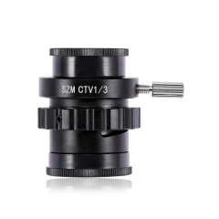 Microscope Accessories Kit SZM CTV 1/2 1/3 Adapter 0.3X 0.5X C Mount Lens Adapter for Trinocular Stereo Microscope Camera Microscope Slides (CTV 1-3)