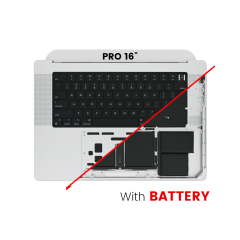 Top Case Assembly With Battery And Keyboard For MacBook Pro 16" A2485 (2021)  Pro /  Max  (Used OEM Pull: Grade A) (US Keyboard) (Silver)