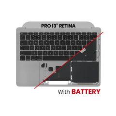 Top Case Assembly With Battery And Keyboard For MacBook Pro 13" A1708 (2016) (US Keyboard) (Used OEM Pull: Grade B/C) (Space Gray)