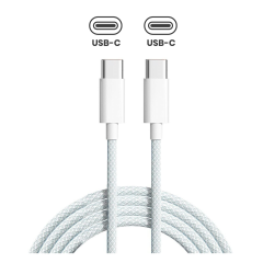 USB-C to C Braided Cable For iPhone / iPad (1 m / 3 ft) (OEM Grade New) (Bulk Packaging)