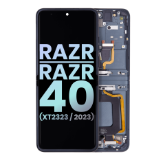 Main OLED Assembly With Frame For Motorola Razr 2023 / Razr 40 (XT2323 / 2023) (Genuine OEM) (Sage Green)