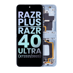Inner OLED Assembly With Frame For Motorola Moto Razr Plus 2023 / Razr 40 Ultra (XT2321 / 2023) (Genuine OEM) (Glacier Blue)