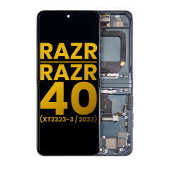 Main OLED Assembly With Frame For Motorola Razr 2023 / Razr 40 (XT2323 / 2023) (Refurbished) (Sage Green)