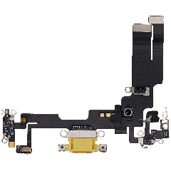 Charging Port Flex Cable For iPhone 14 (Used OEM Pull) (Yellow)