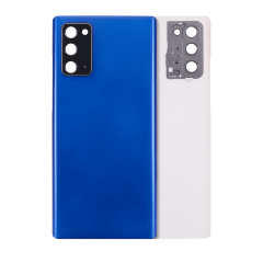 Back cover Glass With Camera Lens For Samsung Galaxy Note 20 5G (No Logo) (Aftermarket Plus) (Mystic Blue)