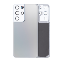 Back Cover Glass With Camera Lens For Samsung Galaxy S21 Ultra (Service Pack) (Phantom Silver)