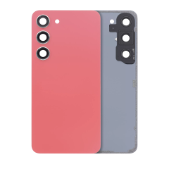 Back Cover Glass With Camera Lens For Samsung Galaxy S23 5G (No Logo) (Aftermarket Plus) (Orange)