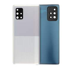 Back Cover Glass With Camera Lens For Samsung Galaxy A71 (A715 / 2020) (Service Pack) (Prism Crush Silver)