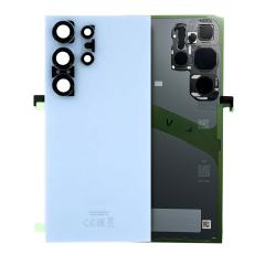 Back Cover Glass With Camera Lens For Samsung Galaxy S24 Ultra (Service Pack) (Titanium Blue)
