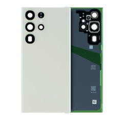 Back Cover Glass With Camera Lens For Samsung Galaxy S23 Ultra (Service Pack) (Cream)