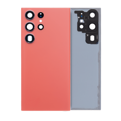 Back Cover Glass With Camera Lens For Samsung Galaxy S23 Ultra (Service Pack) (Red)