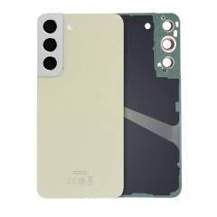 Back Cover Glass With Camera Lens For Samsung Galaxy S22 (Service Pack) (Cream)