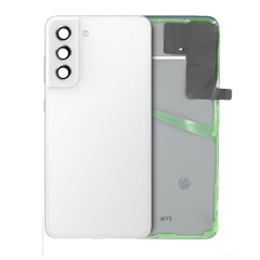 Back Cover Glass With Camera Lens For Samsung Galaxy S21 FE (Service Pack) (White)