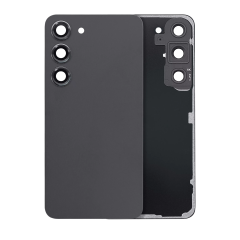 Back Cover Glass With Camera Lens For Samsung Galaxy S23 5G (No Logo) (Aftermarket Plus) (Phantom Black)