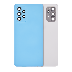 Back Cover Glass With Camera Lens For Samsung Galaxy A72 (A725 / 2021) (Service Pack) (Blue)
